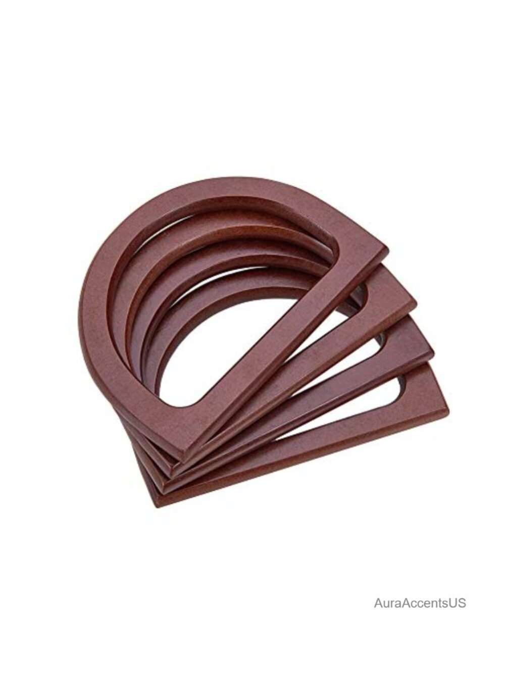 Wooden D Shape Bag Handle Replacement Purse Making DIY Craft Supplies